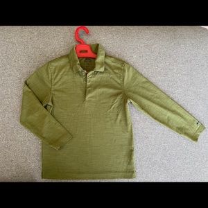 Kids Olive Green Long Sleeve Polo